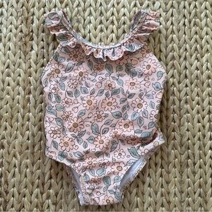 Rylee + Cru Arielle Floral Ruffle One-Piece Swimsuit / 12-18M